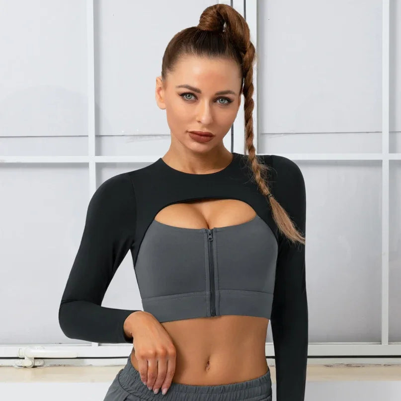 Long Sleeve Gym Crop Top