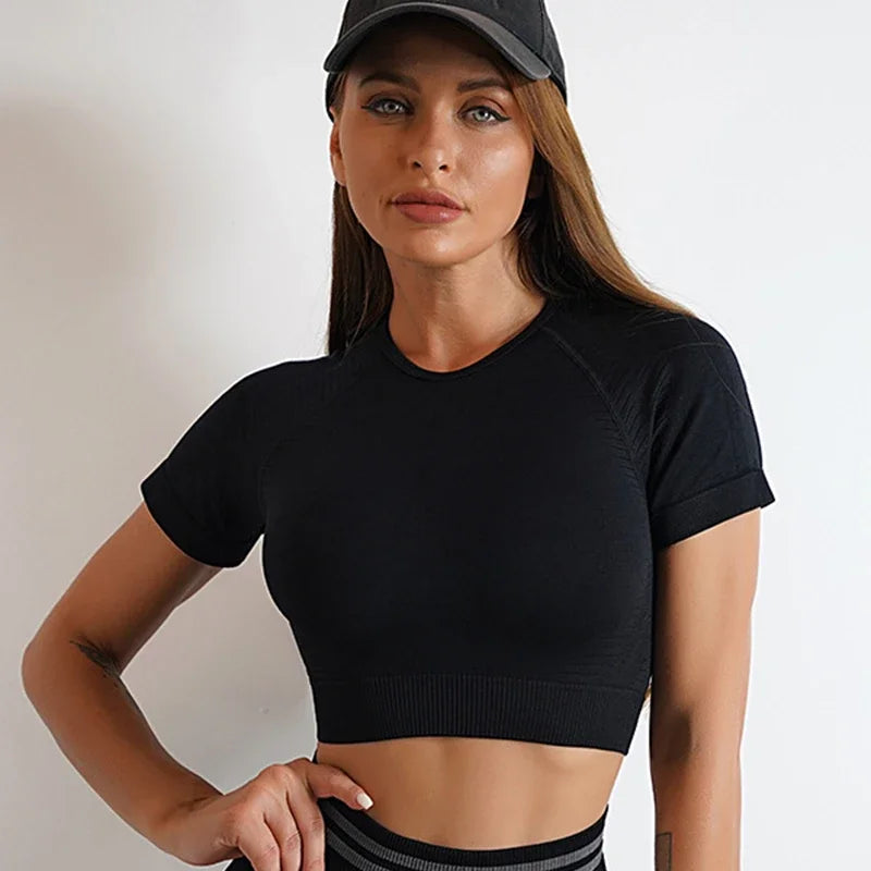 Short Sleeve Gym Crop Top